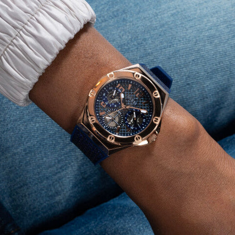 Guess Asteria Multifunction Blue Dial Blue Rubber Strap Watch For Women - GW0620L3 Buy Now By Guess