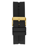 Guess King Quartz Crystals Gold Dial Black Silicone Strap Watch For Men - GW0537G2 Buy Now By Guess