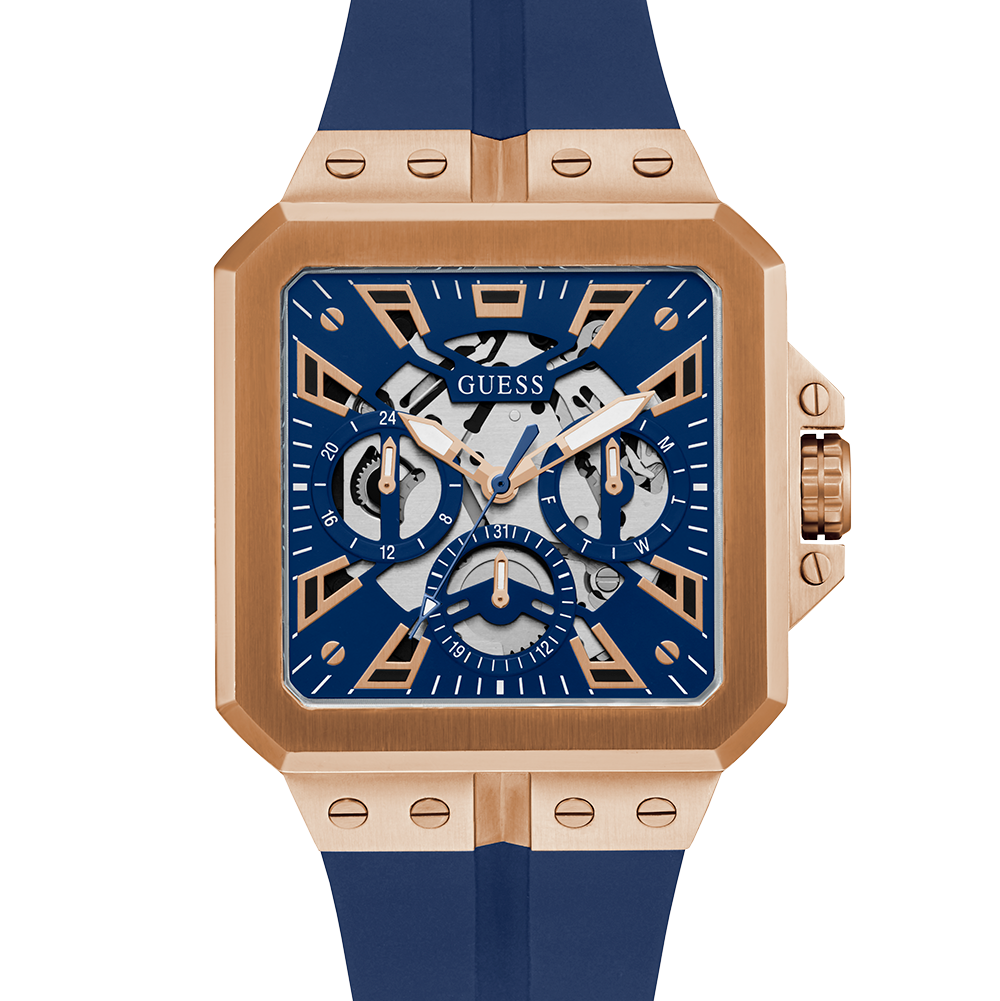 Guess Leo Chronograph Blue Dial Blue Silicone Strap Watch For Men - GW0637G3 Buy Now By Guess