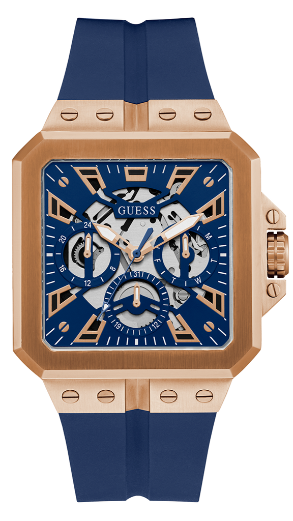Guess Leo Chronograph Blue Dial Blue Silicone Strap Watch For Men - GW0637G3 Buy Now By Guess
