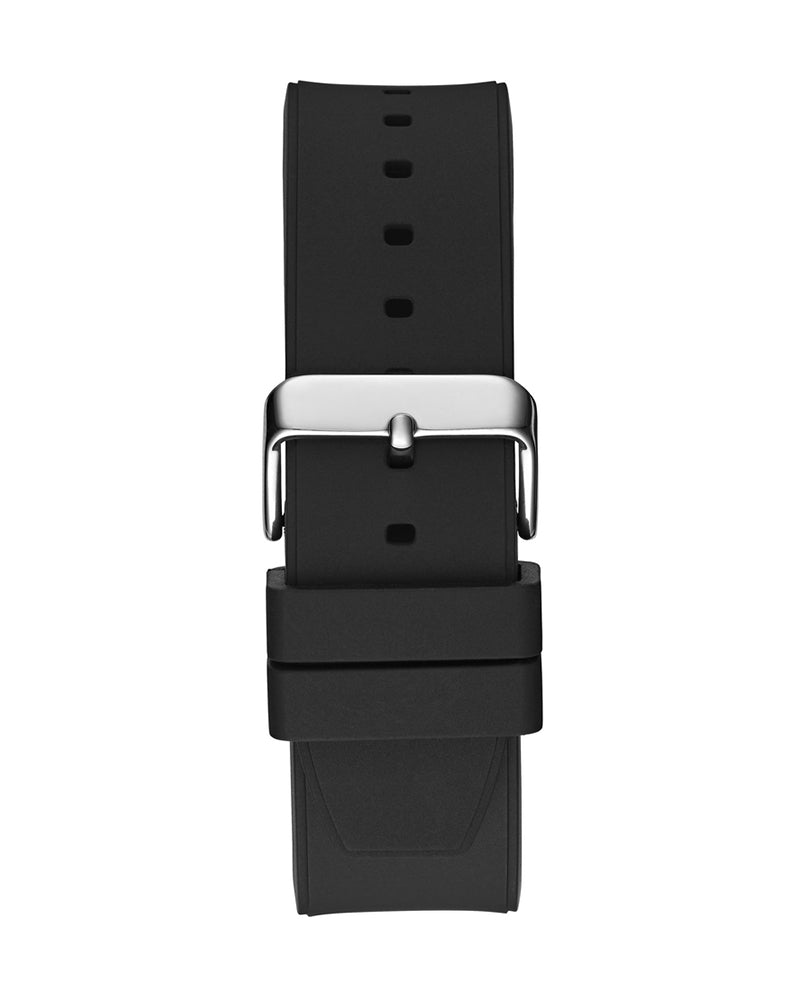 Guess Duke Crystals Black Dial Black Silicone Strap Watch For Men - GW0641G1 Buy Now By Guess