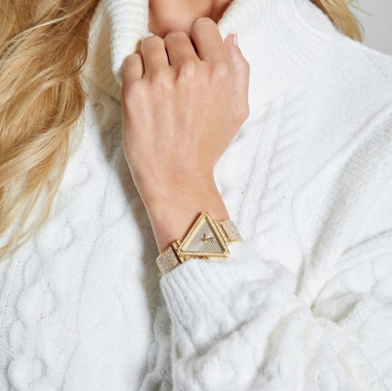 Guess Fame Crystals Gold Dial Gold Steel Strap Watch For Women - GW0644L2 Buy Now By Guess