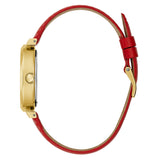 Guess Trend Dragon Gold Dial Red Leather Strap Watch For Women - GW0646L1 Buy Now By Guess