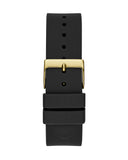 Guess Cubed Analog Gold Dial Black Silicone Strap Watch For Women - GW0665L1 Buy Now By Guess