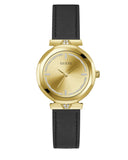 Guess Rumour Quartz Gold Dial Black Leather Strap Watch For Women - GW0689L2 Buy Now By Guess