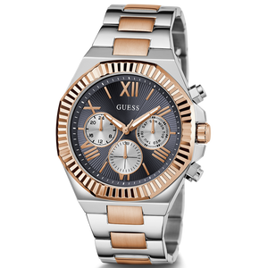 Guess Equity Multifunction Black Dial Two Tone Steel Strap Watch For Men - GW0703G4 Buy Now By Guess