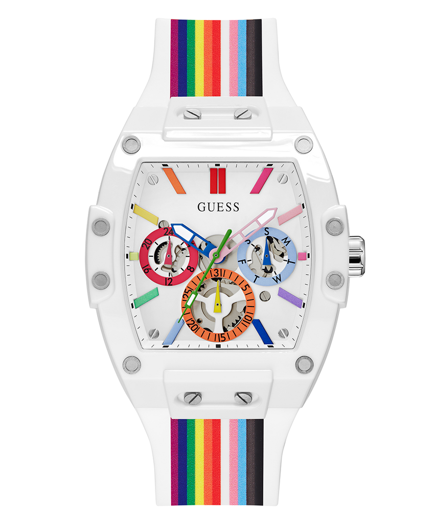 Guess Phoenix Analog White Dial White Silicone Strap Watch for Men - GW0720G1 Buy Now By Guess