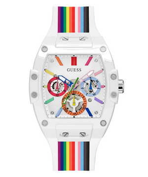 Guess Phoenix Analog White Dial White Silicone Strap Watch for Men - GW0720G1 Buy Now By Guess