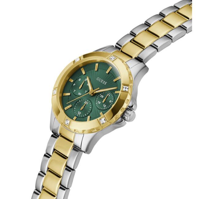 Guess Mist Analog Green Dial Two Tone Steel Strap Watch For Women - GW0723L1 Buy Now By Guess