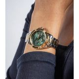 Guess Mist Analog Green Dial Two Tone Steel Strap Watch For Women - GW0723L1 Buy Now By Guess