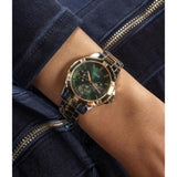 Guess Mist Analog Green Dial Two Tone Steel Strap Watch For Women - GW0723L1 Buy Now By Guess