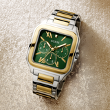 Guess Dress Chronograph Multifunction Green Dial Two Tone Steel Strap Watch For Men - GW0631G1 Buy Now By Guess
