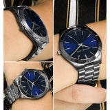 Michael Kors Slim Runway Blue Dial Grey Steel Strap Watch For Men - MK8584 Buy Now By Michael Kors