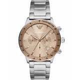 Emporio Armani Mario Chronograph Beige Dial Silver Steel Strap Watch For Men - AR11352 Buy Now By Emporio Armani