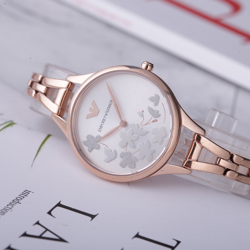 Emporio Armani Aurora Quartz Silver Dial Gold Steel Strap Watch For Women - AR11108 Buy Now By Emporio Armani