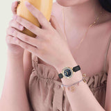 Swarovski Lovely Crystals Analog Black Dial Black Leather Strap Watch for Women - 5301877 Buy Now By Swarovski