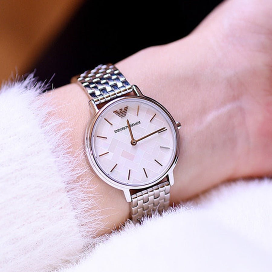 Emporio Armani Mother of Pearl Dial Silver Steel Strap Watch For Women - AR11112 Buy Now By Emporio Armani