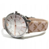 Emporio Armani Gianni T Bar Quartz Silver Dial Beige Leather Strap Watch For Women - AR80007 Buy Now By Emporio Armani
