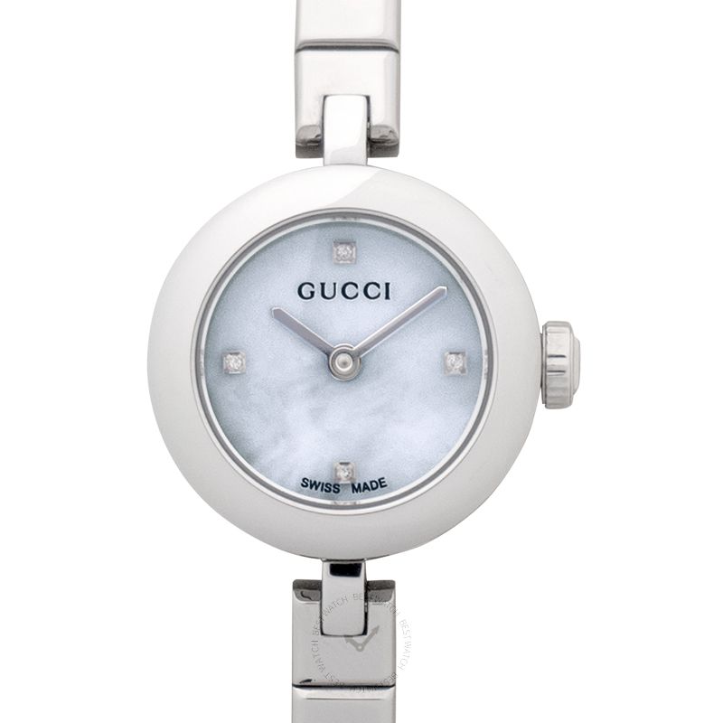 Gucci Diamantissima Quartz Diamonds White Dial Silver Steel Strap Watch For Women - YA141503 Buy Now By Gucci