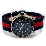 Gucci Dive Black Dial Red & Blue Nylon Strap Watch For Men - YA136210 Buy Now By Gucci