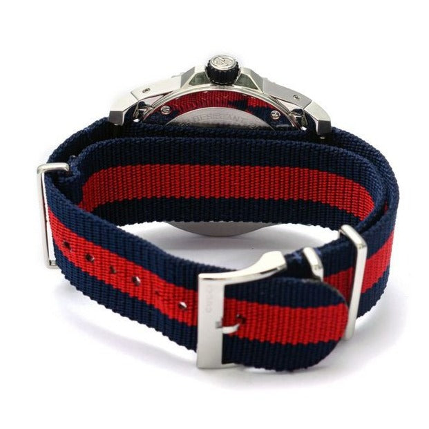 Gucci Dive Black Dial Red & Blue Nylon Strap Watch For Men - YA136210 Buy Now By Gucci