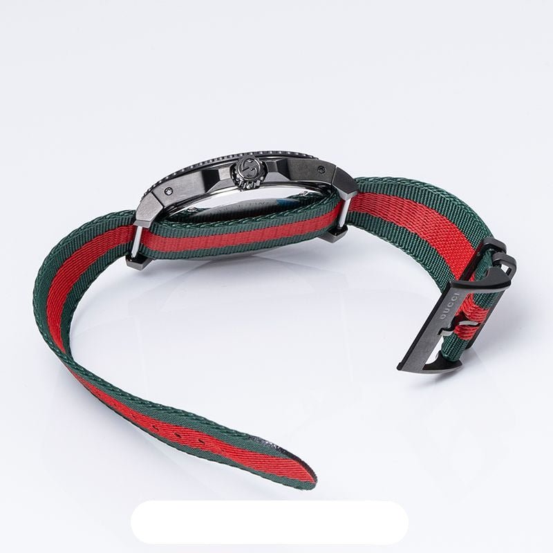Gucci Dive Green & Red Dial Green & Red Nylon Strap Watch For Men - YA136216 Buy Now By Gucci