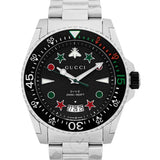 Gucci Dive Quartz Black Dial Silver Steel Strap Watch For Men - YA136221 Buy Now By Gucci