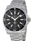 Gucci Dive Quartz Black Dial Silver Steel Strap Watch For Men - YA136301 Buy Now By Gucci