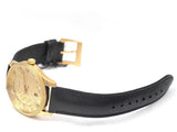 Gucci Eryx Automatic Chevron Gold Dial Black Leather Strap Watch For Men - YA126340 Buy Now By Gucci