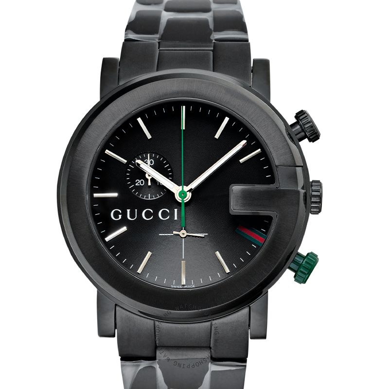 Gucci G Chrono Black Dial Black Steel Strap Watch For Men - YA101331 Buy Now By Gucci
