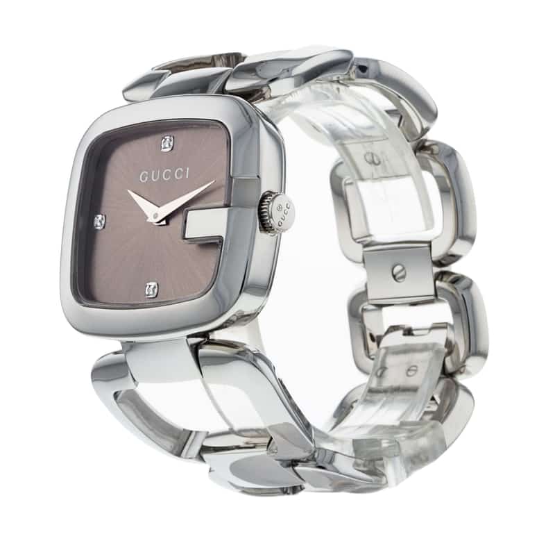 Gucci G Gucci Brown Dial Silver Steel Strap Watch For Women - YA125401 Buy Now By Gucci