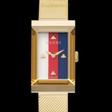Gucci G-Frame Mother of Pearl Dial Yellow Gold Mesh Bracelet Watch For Women - YA147410 Buy Now By Gucci