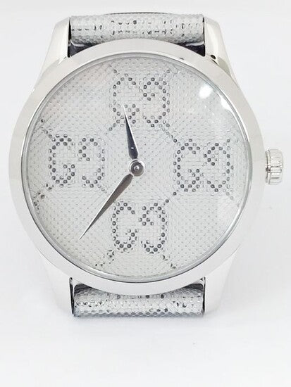 Gucci G Timeless Quartz Grey Dial Grey Leather Strap Watch For Men - YA1264058 Buy Now By Gucci