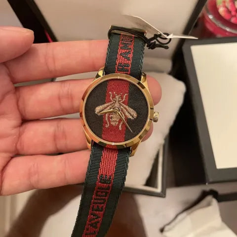 Gucci G Timeless Quartz Green & Red Dial Green & Red NATO Strap Watch For Men - YA126487A Buy Now By Gucci