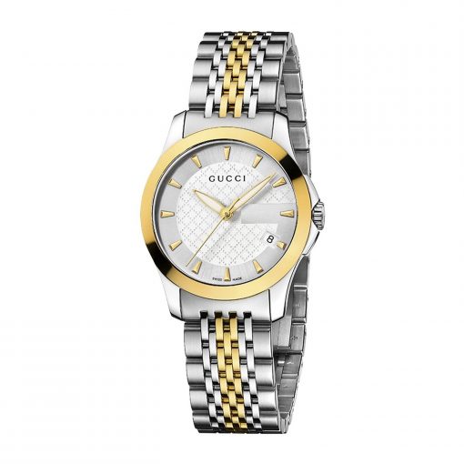 Gucci G Timeless Silver Dial Two Tone Steel Strap Watch For Women - YA126511 Buy Now By Gucci