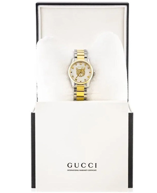 Gucci G Timeless Quartz Silver Dial Two Tone Steel Strap Watch For Women - YA126596 Buy Now By Gucci