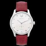 Gucci G Timeless Automatic Silver Dial Red Leather Strap Watch For Men - YA126346 Buy Now By Gucci
