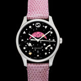 Gucci G-Timeless Moonphase Black Dial Pink Leather Strap Watch For Women - YA1264046 Buy Now By Gucci