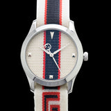 Gucci G Timeless Quartz White Dial Two Tone NATO Strap Watch For Men - YA1264071 Buy Now By Gucci