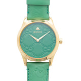 Gucci G Timeless Quartz Green Dial Green Leather Strap Watch For Women - YA1264099 Buy Now By Gucci