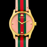 Gucci G Timeless Quartz Pink Dial Three Tone Leather Strap Watch For Women - YA1264118 Buy Now By Gucci