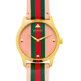 Gucci G Timeless Quartz Pink Dial Three Tone Leather Strap Watch For Women - YA1264118 Buy Now By Gucci