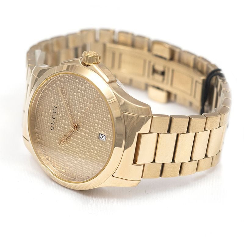 Gucci G Timeless Gold Dial Gold Steel Strap Watch For Women - YA126553 Buy Now By Gucci