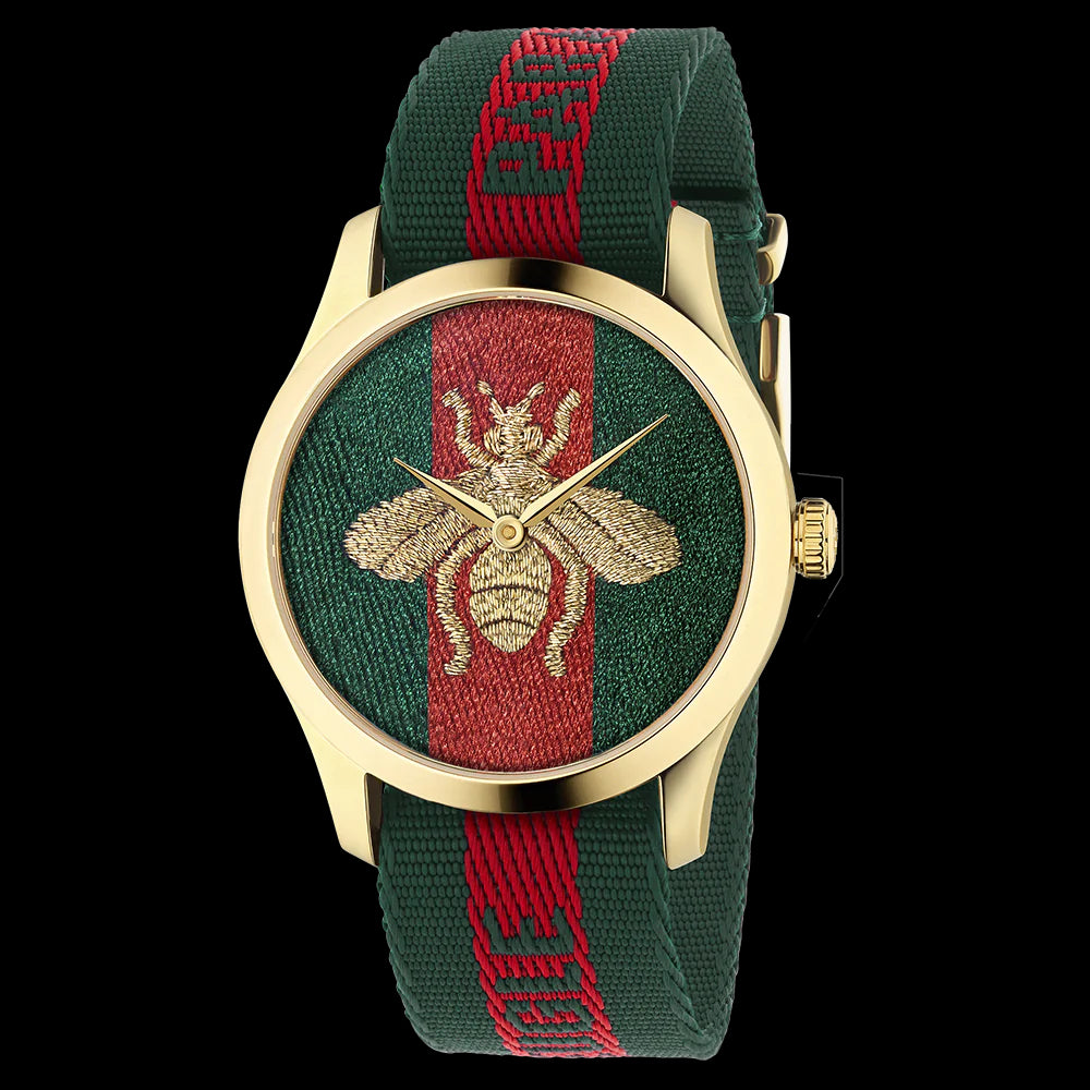 Gucci G Timeless Quartz Green & Red Dial Green & Red NATO Strap Watch For Men - YA126487A Buy Now By Gucci