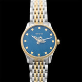 Gucci G Timeless Quartz Blue Dial Two Tone Steel Strap Watch For Women - YA1265029 Buy Now By Gucci