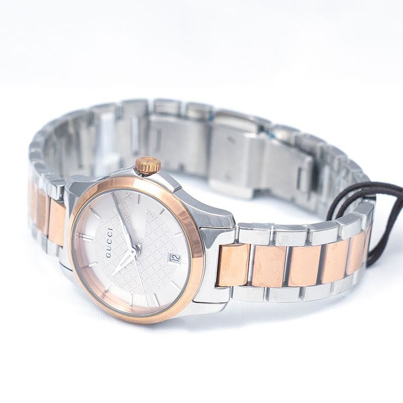 Gucci G Timeless Silver Dial Two Tone Steel Strap Watch For Women - YA126528 Buy Now By Gucci