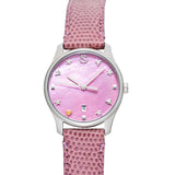 Gucci G-Timeless Pink Mother of Pearl Dial Pink Leather Strap Watch For Women - YA126586 Buy Now By Gucci