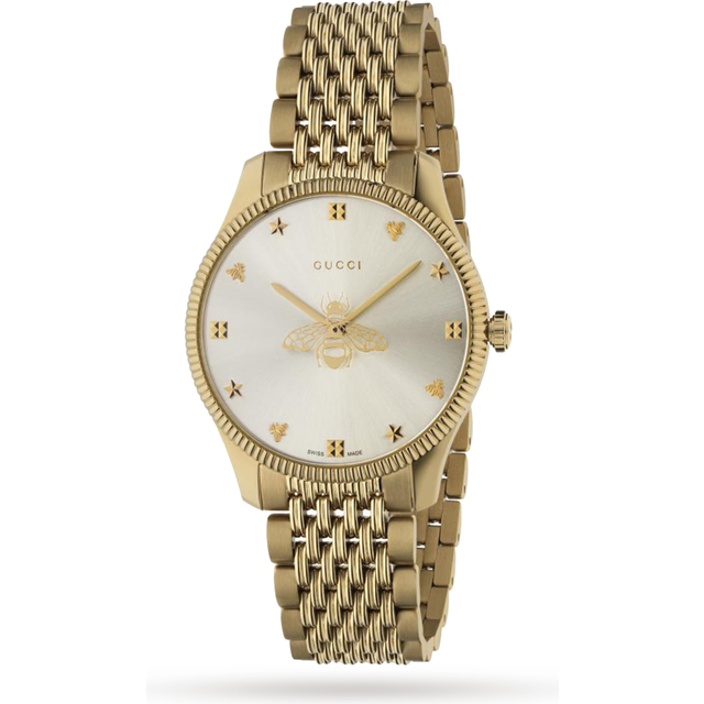 Gucci G Timeless Quartz Silver Dial Gold Steel Strap Watch For Women - YA1264155 Buy Now By Gucci