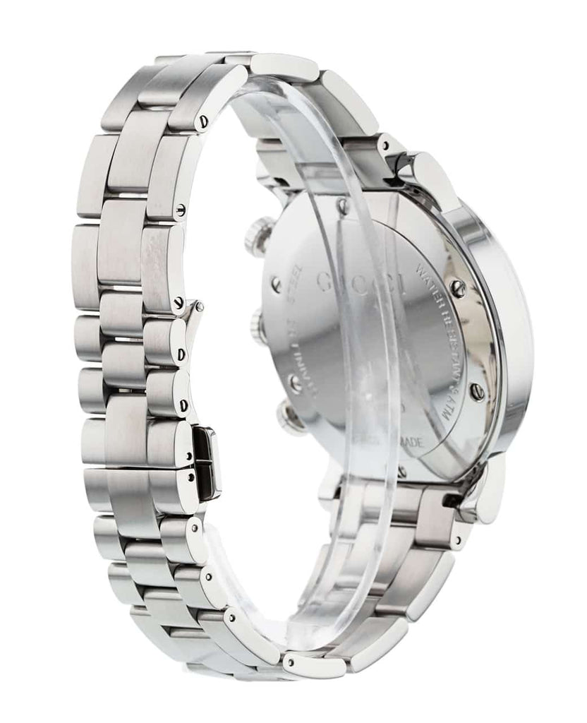 Gucci G Chrono Diamonds Black Dial Silver Steel Strap Watch For Men - YA101324 Buy Now By Gucci