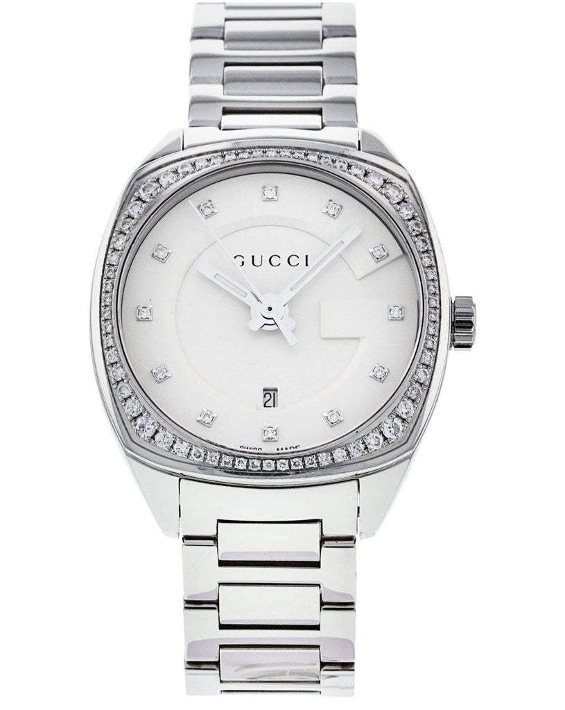 Gucci GG2570 Diamonds Silver Dial Silver Steel Strap Watch For Women - YA142505 Buy Now By Gucci